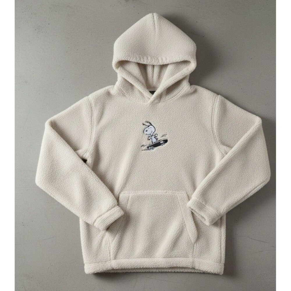 Rare VTG Peanuts H&M X Teddy Sherpa Fleece Hoodie Limited Edition Snoopy XL Mens